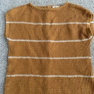 Madewell Mustard Yellow and White Striped Knit Top